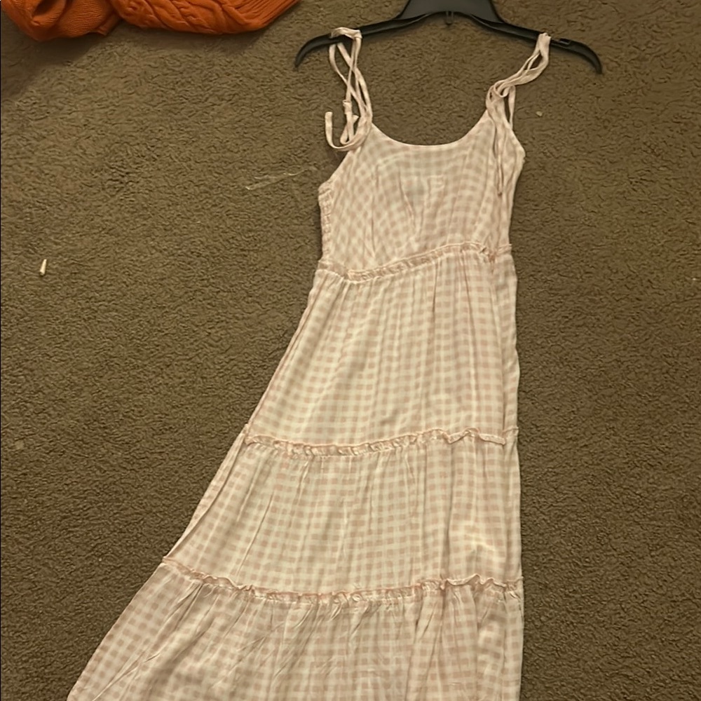 As U Wish Pink Gingham Midi Dress Never worn